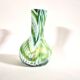 Murano vase in blown glass with green filigree, vintage 1960.