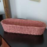 Pink wicker basket