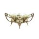 Art Nouveau platter with ceramic insert in ornamental metal frame, European craftsmanship