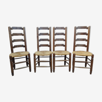 Set de 4 chaises  en paille