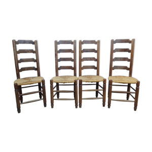 Set de 4 chaises  en paille