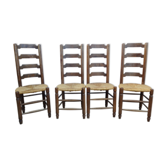 Set de 4 chaises  en paille