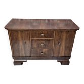 Restored Art Deco Walnut & Oak Commode TV Console 1940s