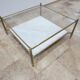 1970s french brass and white marble coffee table