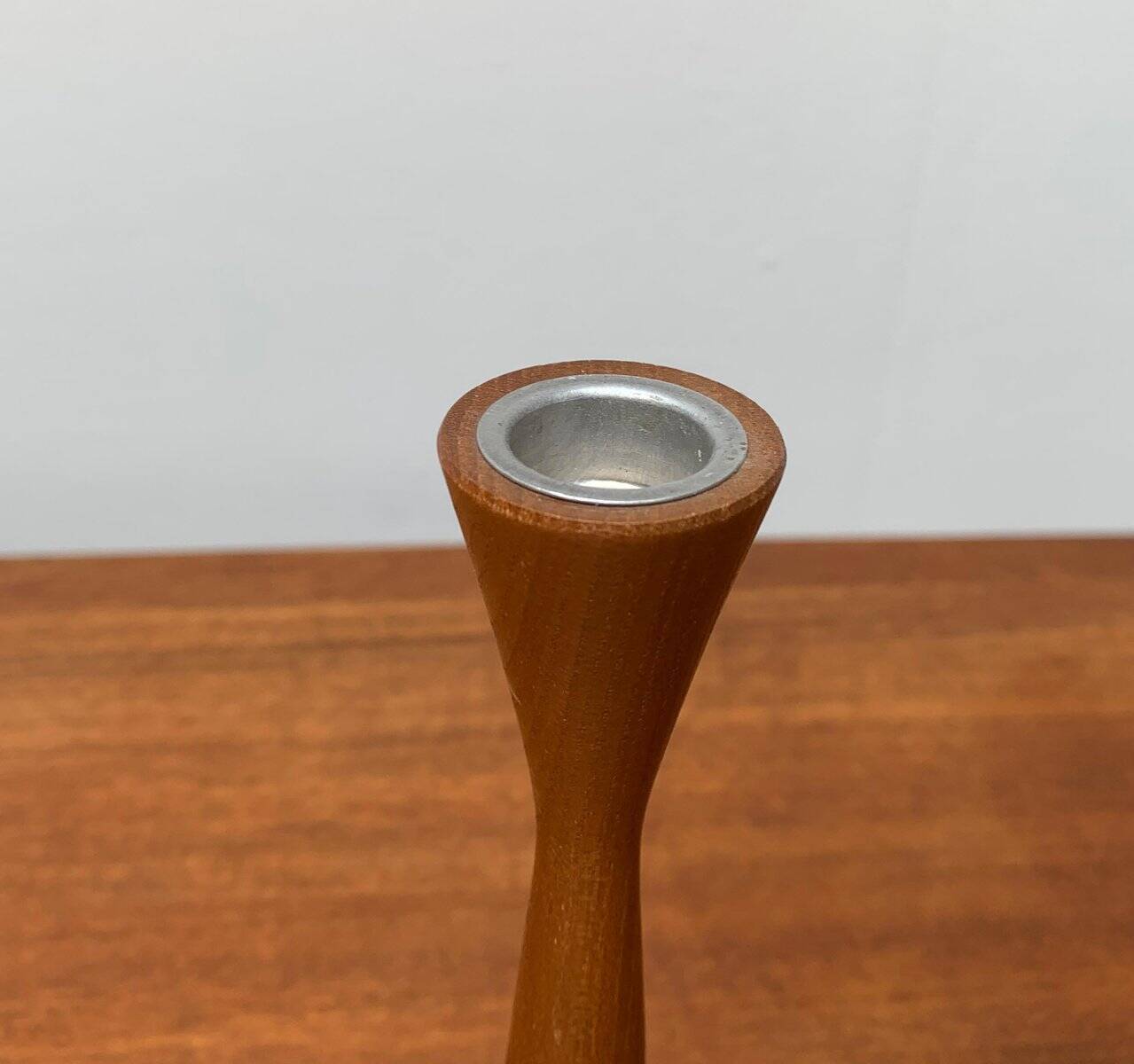 Vintage Danish teak candle holders, set of 2.