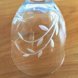Set 6 engraved crystal wine glasses