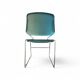 10 chaises empilables Matrix Krueger de design mid-century par Thomas Tolleson / vert menthe / États-Unis années 1970
