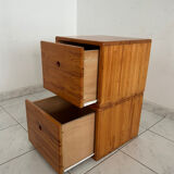 Vintage set of two small cabinets pinewood