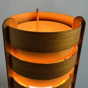 Cylindrical Pinewood Table Lamp In The Manner Of Hans-Agne Jakobsson, Sweden, Circa 1960S