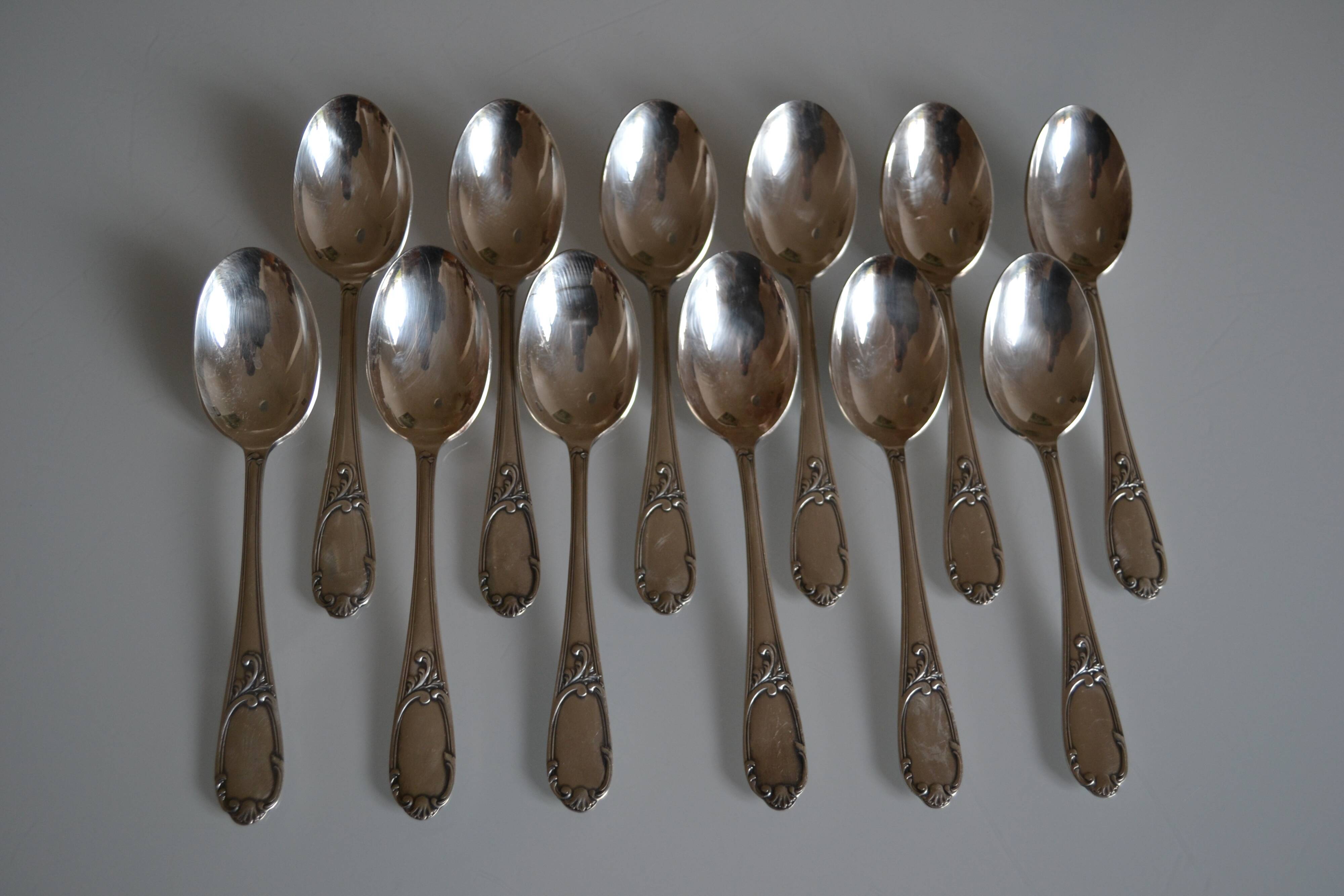 12 silver plated soup spoons Frionnet François