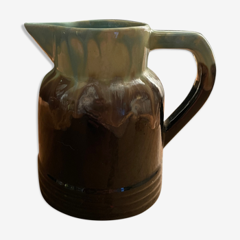 Blue green ceramic pitcher