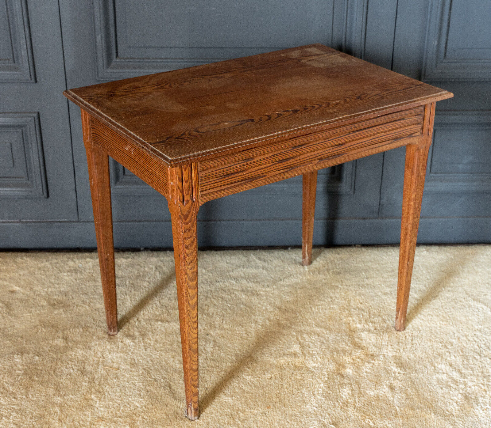 Parisian table pitchpin desk 1 drawer 1900