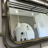 Gray-green patinated metal hat rack