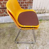 Paire de chaises traineaux Orange