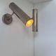 Pair of modernist adjustable wall lights, chrome metal, France 1960