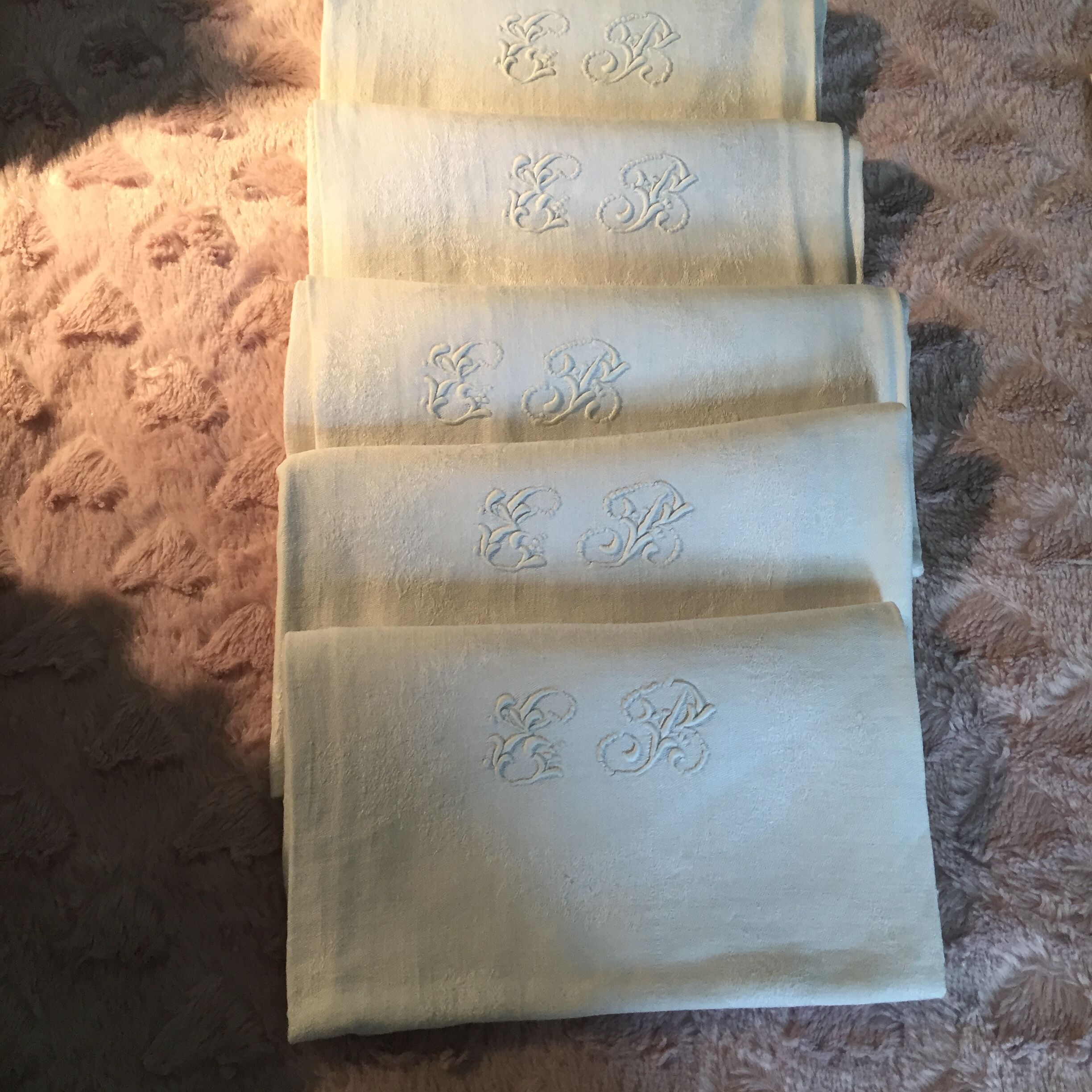 Set of 5 towels monogrammed