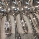 12 silver plated dessert spoons, Argental art deco goldsmith