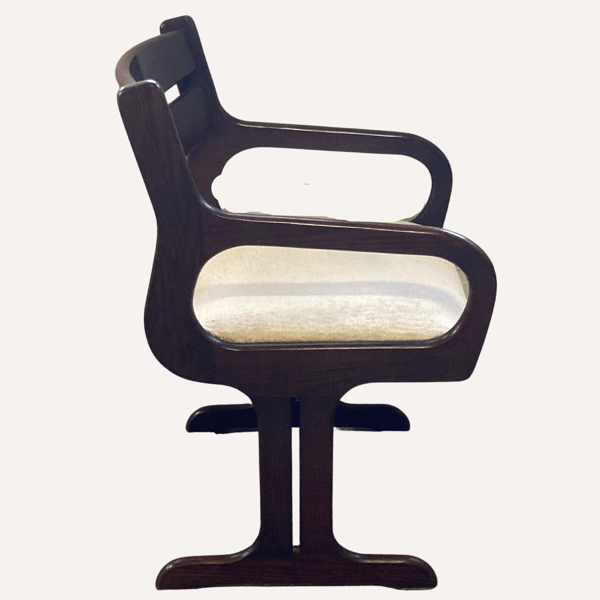 4 chaises de salle à manger biologiques des années 1960 en bois de wengé, époque spatiale hollandaise ou danoise