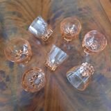Pink glass liquor service, circa 1940