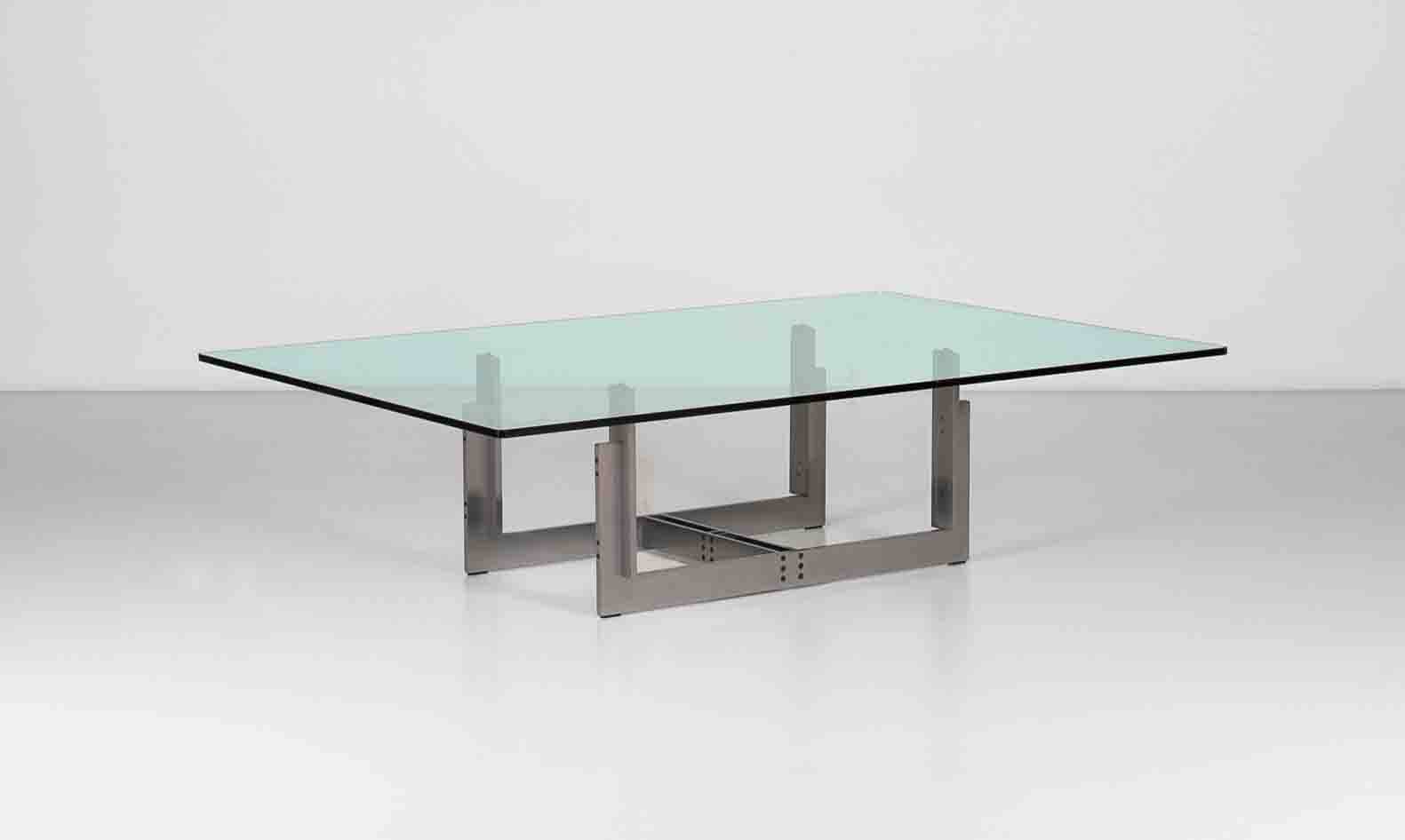 'Florian' coffee table in steel by Carlo Scarpa