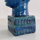 Aldo Londi for Bitossi Kwan Yin Buddha Rimini Blu, Italy, 1970s