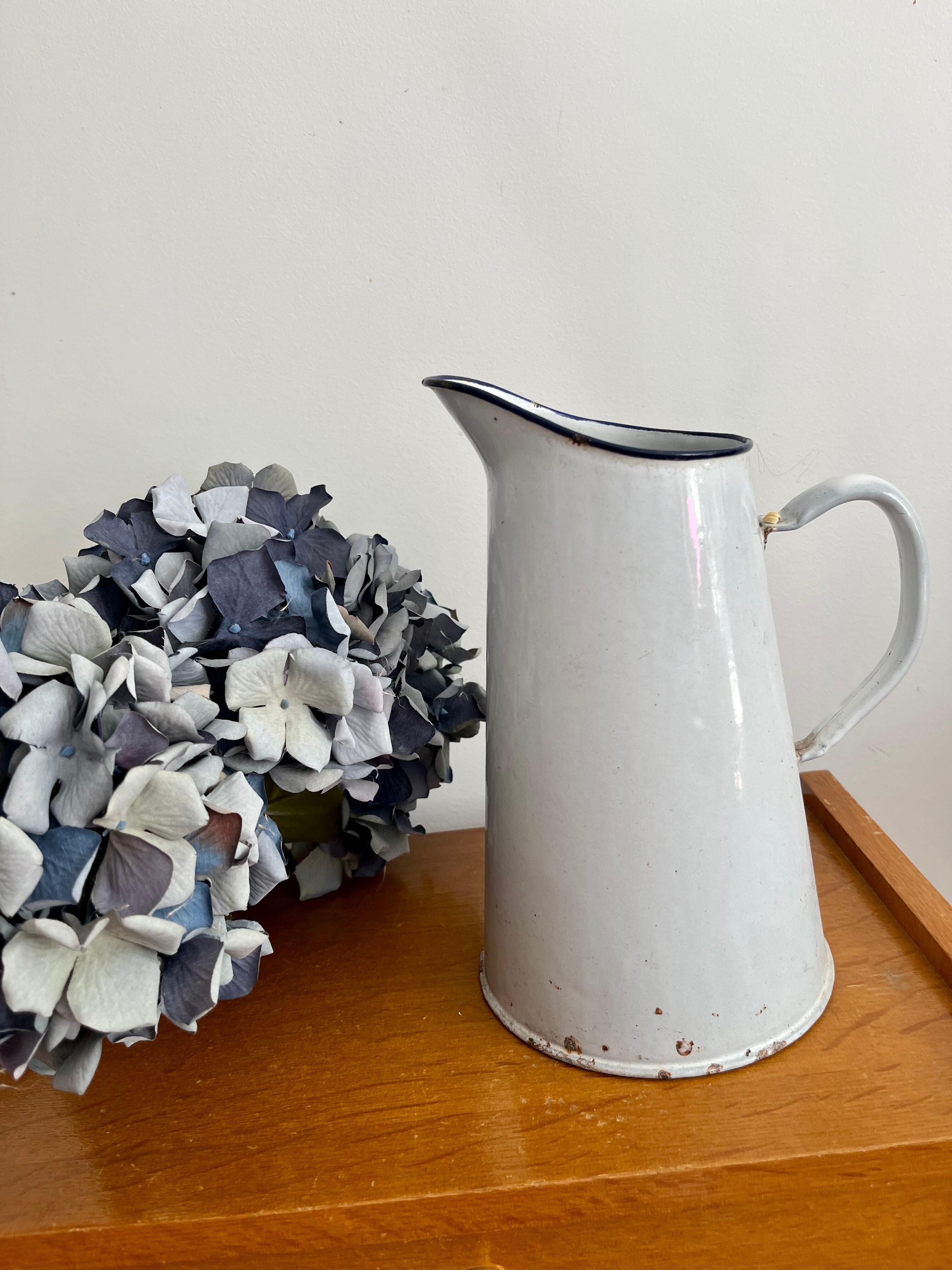 Antique enamelled broc vase