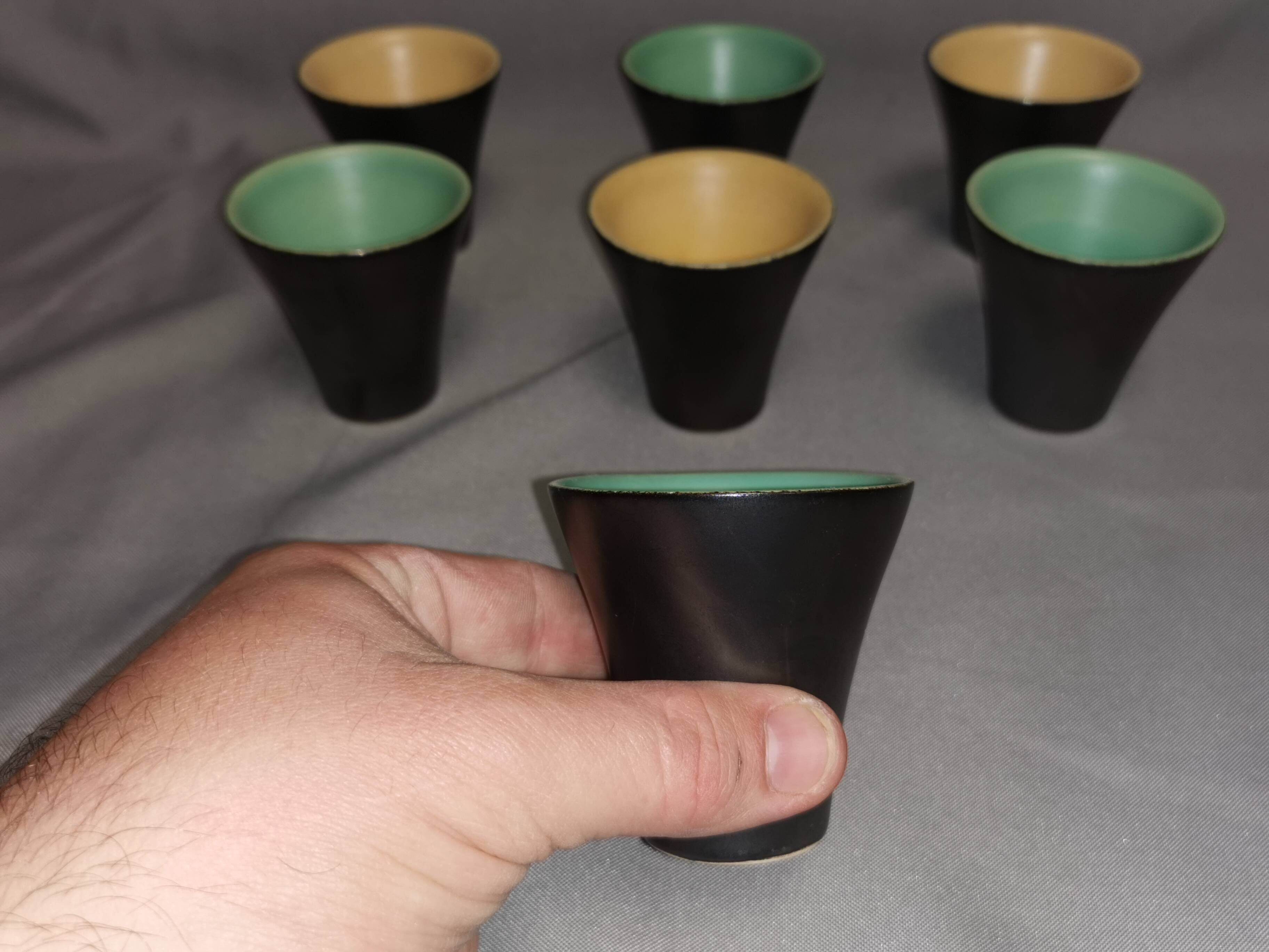 Set of 7 vintage coffee cups 50s 60s