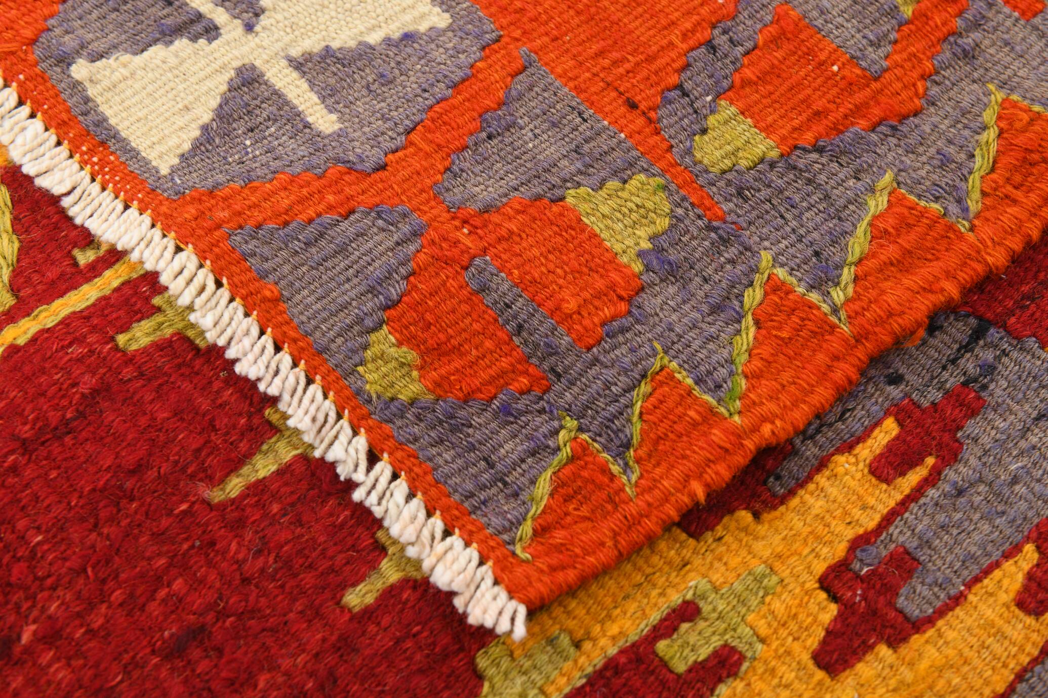 Turkish Red & Orange Tribal Vintage Kilim Rug, 168x295Cm