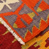 Turkish Red & Orange Tribal Vintage Kilim Rug, 168x295Cm