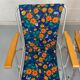 Pair of folding armchairs vintage camping Pouch DDR flowery