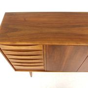 Scandinavian walnut sideboard, Möbelfabrik Linen, Horda, Sweden, 1960