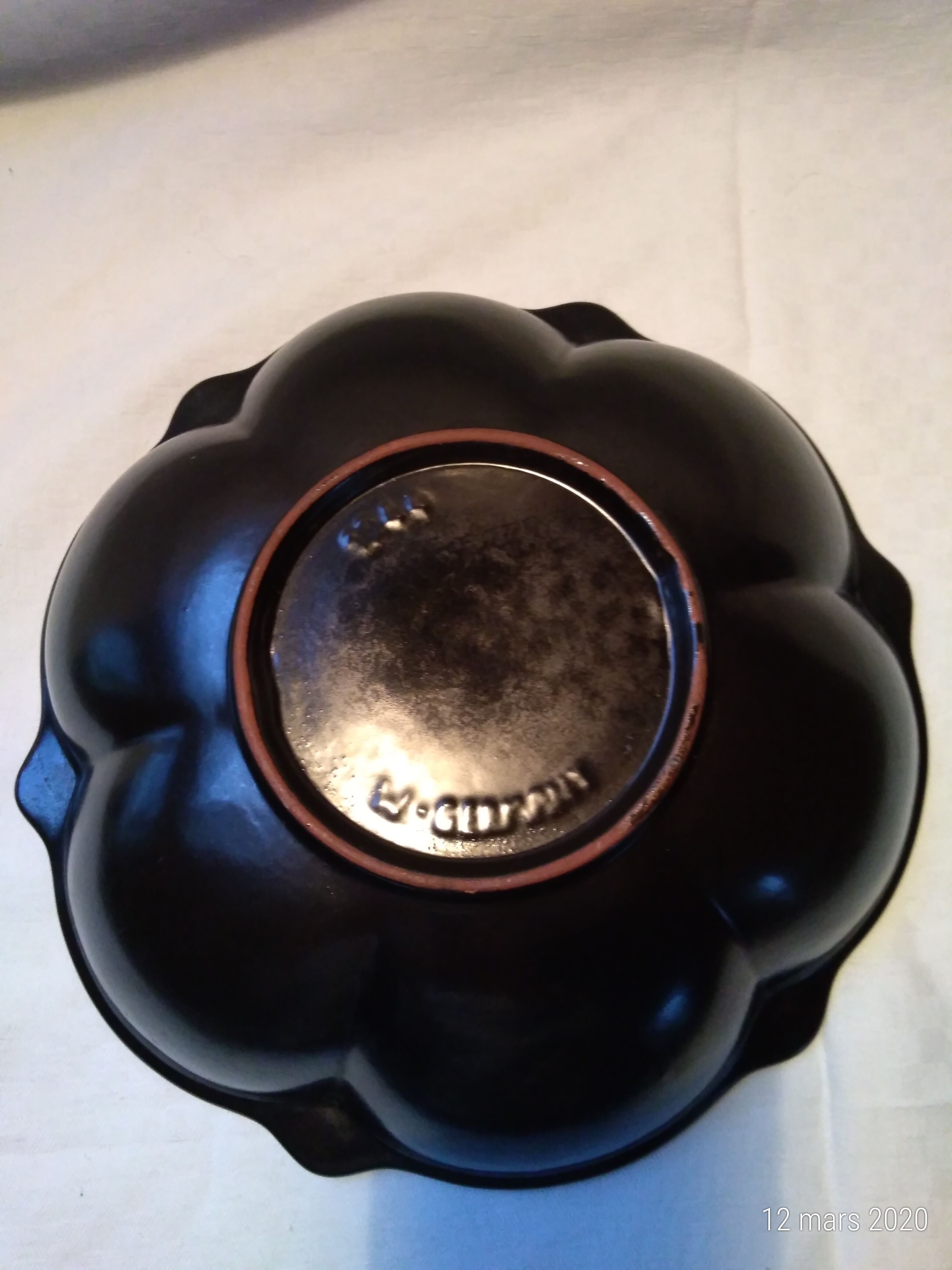 West Germany ceramic dish, fruit cut