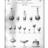 Baccarat set of 35 crystal glasses + 2 flower model carafes 9157 from 1907