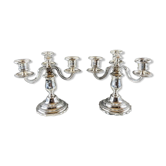 Pair of silver-plated candelabra, 20th century