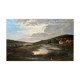 Large painting dated 1872 "Landscape with village by the river" signed