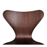 Set of 4 brown oak plywood bar stools by Fritz Hansen Series 7 by Arne Jacobsen.