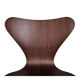 Set of 4 brown oak plywood bar stools by Fritz Hansen Series 7 by Arne Jacobsen.