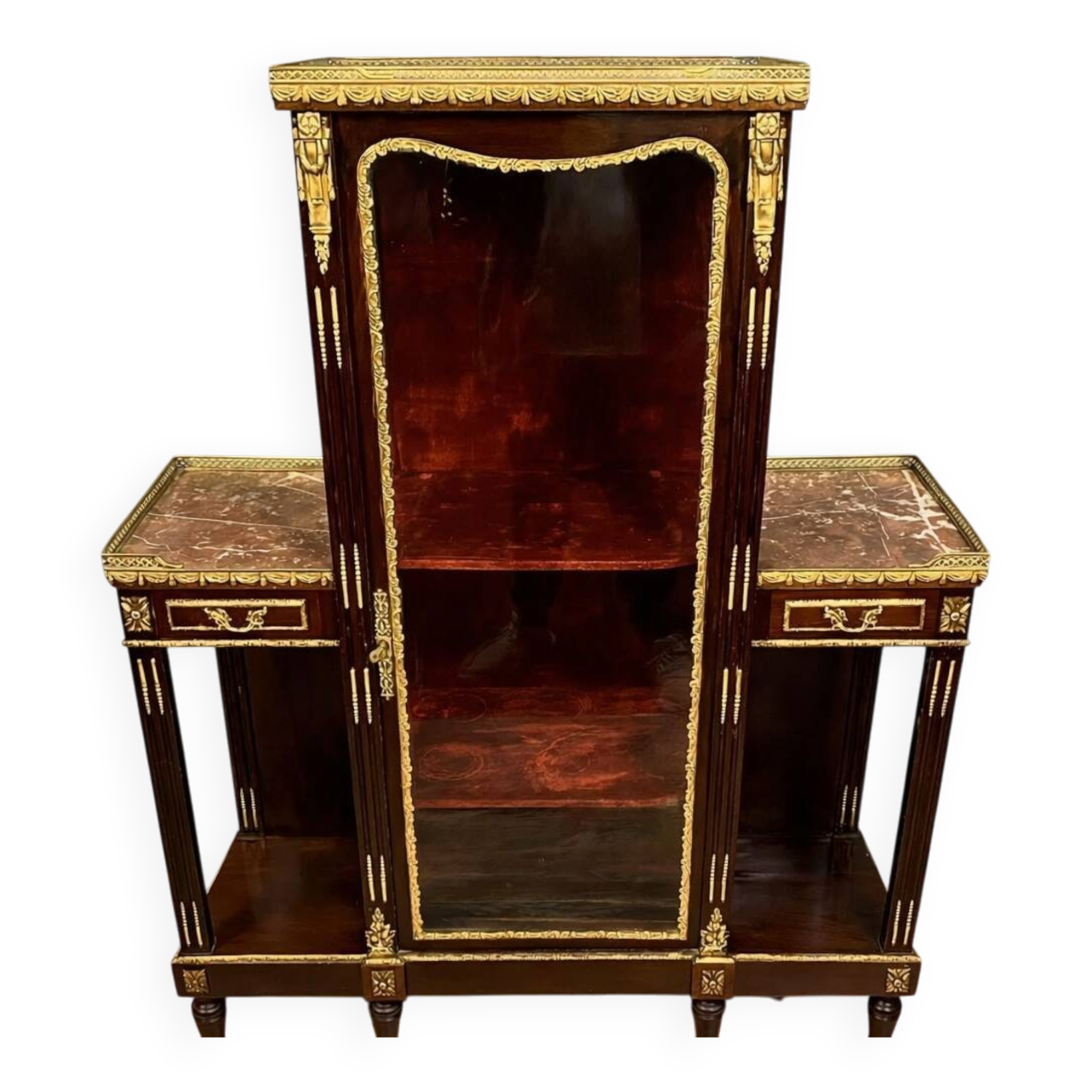 Display cabinet – Parisian cabinet in Louis XVI / Neoclassical style / mahogany / 19th century