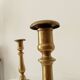 Pair of old candlesticks in solid gilded brass