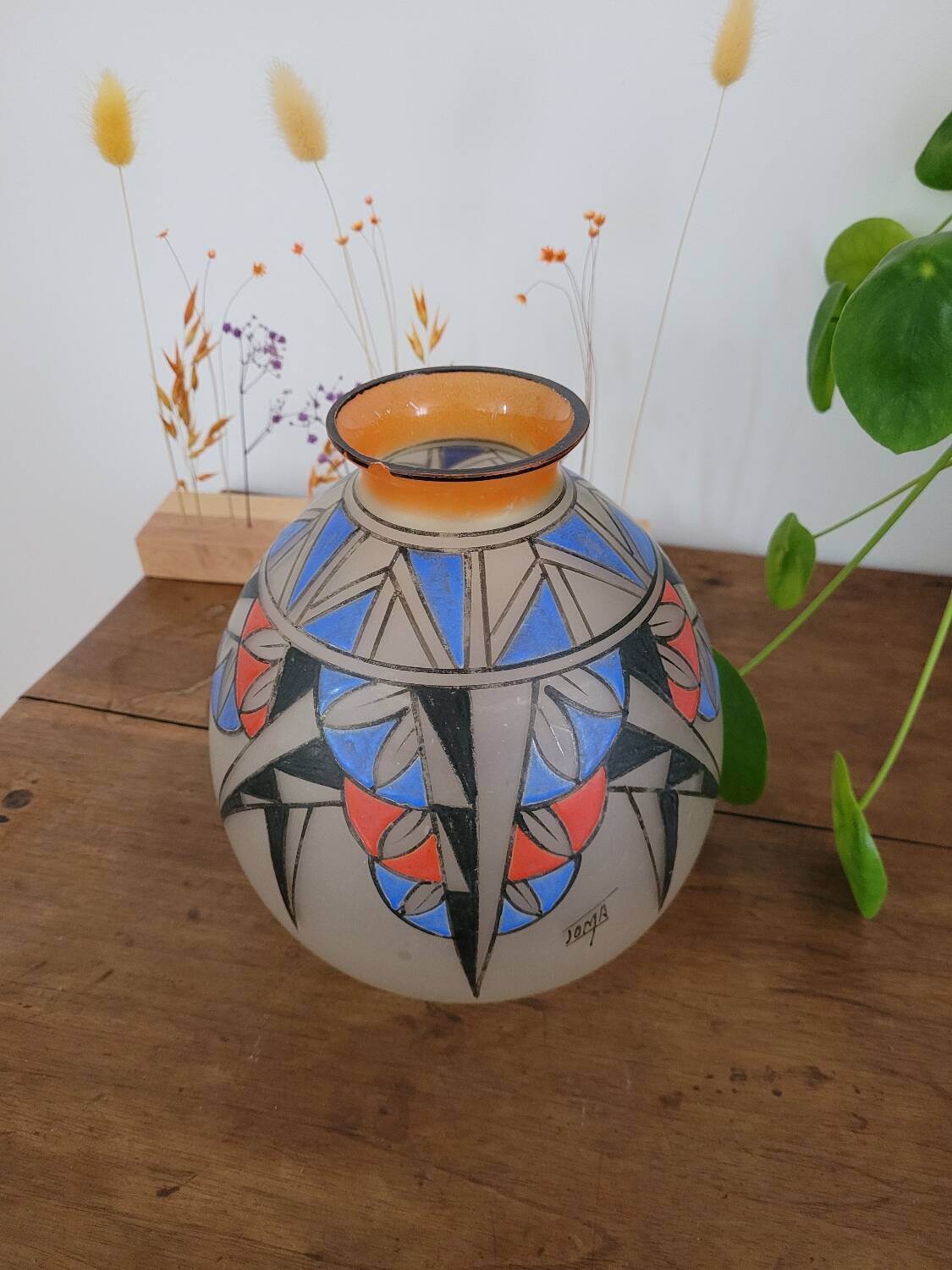 Vase Joma début XXe motif art déco