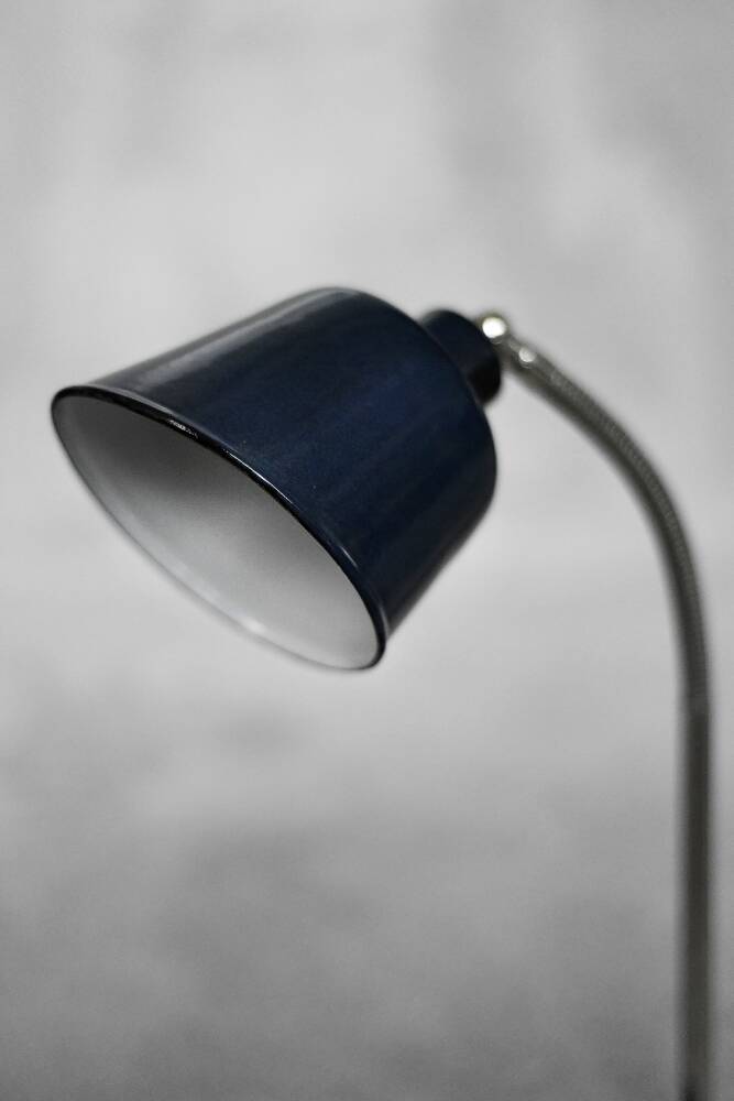 Industrial metal desk lamp, Poland circa 1950.