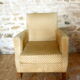 Fauteuil en velours viel or art déco années 40