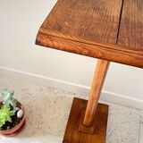Vintage solid oak saddle plant holder