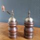 Wooden pepper mill and salt shaker set
