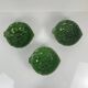 Set of 3 green leaf artichoke barbotine bowls vintage 70s