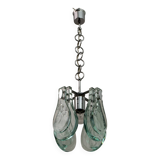 Mid-Century Modern Italian Chrome and Thick Glass Pendant by Veca, 1960s