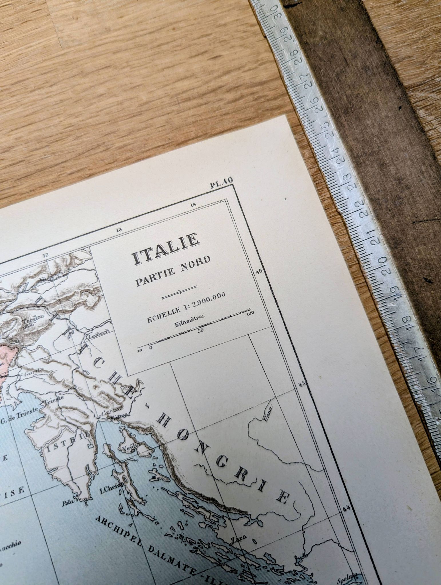 Northern Italy, historical map, 1887.