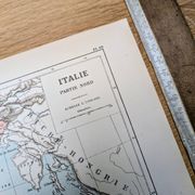 Northern Italy, historical map, 1887.