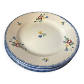 Lot de 3 assiettes "didier "decor floral faience de sarreguemines
