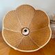 Suspension rotin vintage fleur